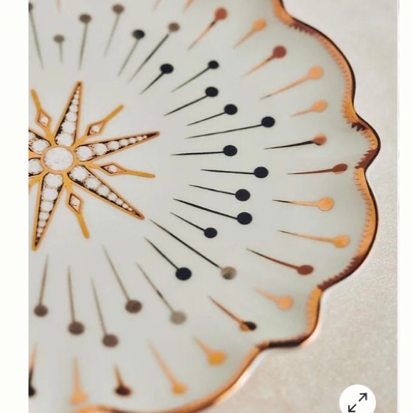 Anthropologie Catherine Martin 24K Gold Decaled Glazed Plate New In Box - Picture 3 of 8